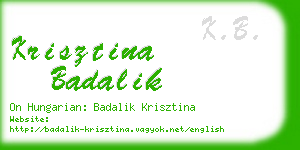 krisztina badalik business card